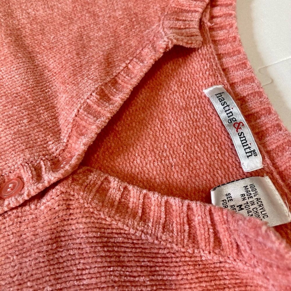 Hasting & Smith Peachy Half Button Sweater